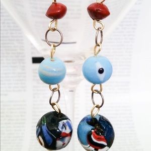 Blue dangle earrings